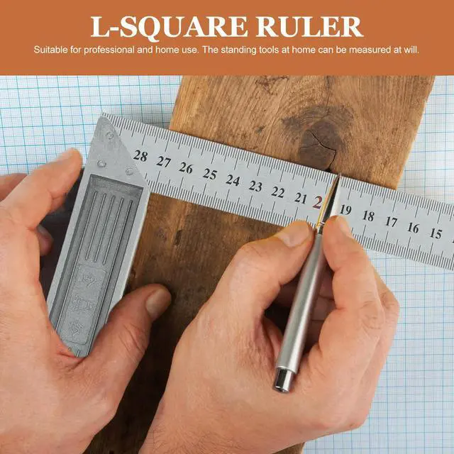 Main image of Heavy Duty L Square Ruler l 90 Degree Right Angle Measuring Tool Accurate Clear Markings for Carpentry Woodworking Home