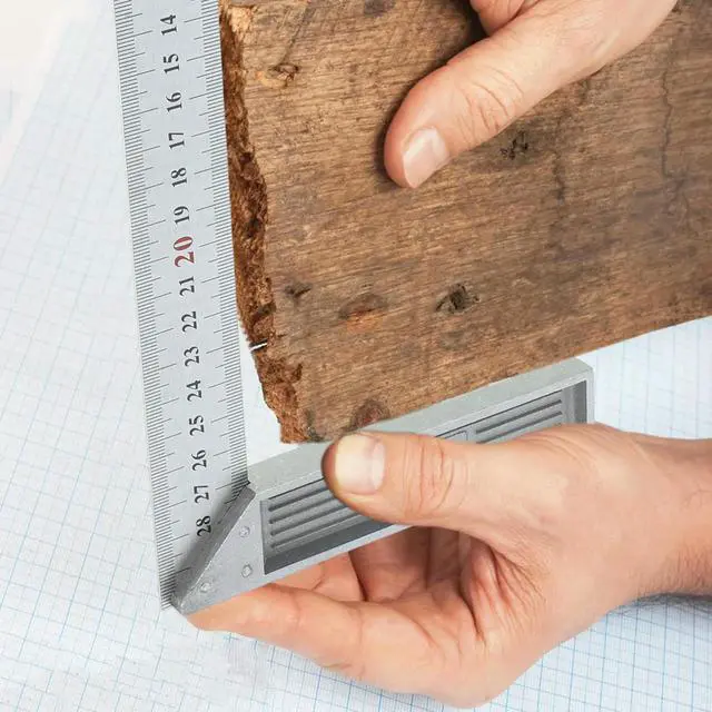 Alt view image 3 of 3 - Heavy Duty L Square Ruler l 90 Degree Right Angle Measuring Tool Accurate Clear Markings for Carpentry Woodworking Home