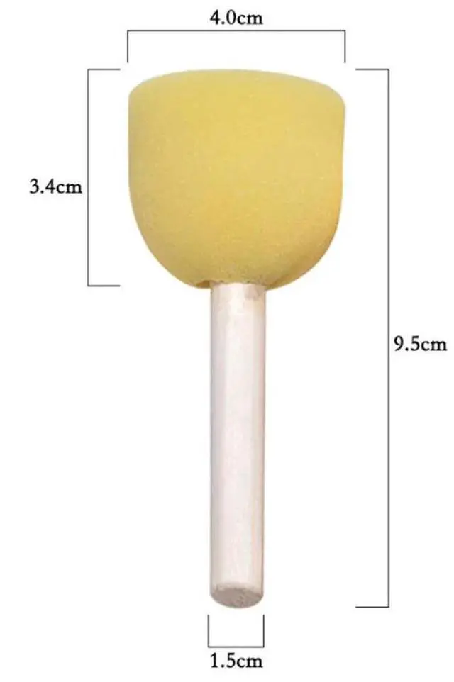 Main image of 20Pcs Sponge Paint Brush Set with Round Wooden Handle for Kids Beginners DIY Painting Art Craft Graffiti Drawing Practice