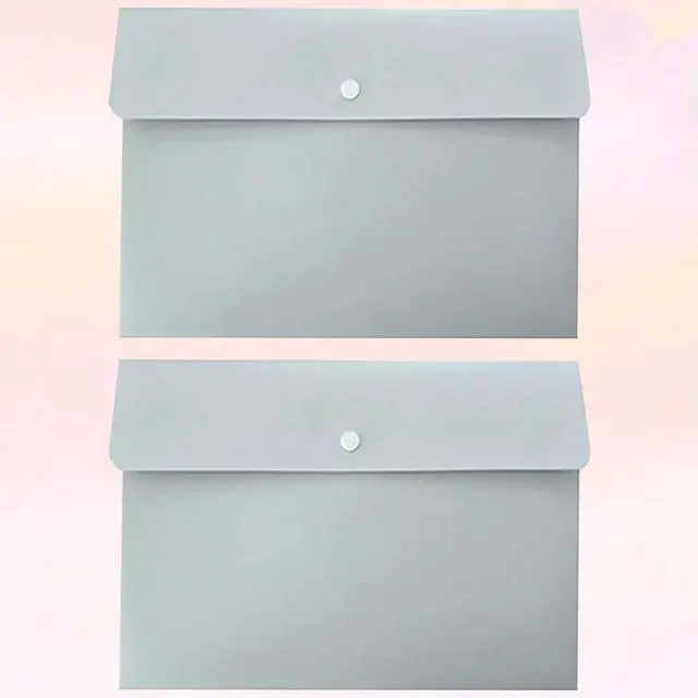 Alt view image 3 of 3 - 2Pcs File Folder Document Organizer Buckle File Pockets A4 Transparent Waterproof Lightweight Document Bag for Office Home Blue