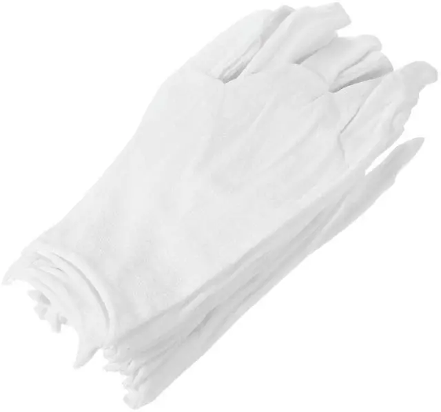 Main image of 6Pairs Mens Cotton Work Gloves Jewelry Inspection Cotton Gloves for Coin Silver Handling Lightweight Breathable Comfort Fit Xl