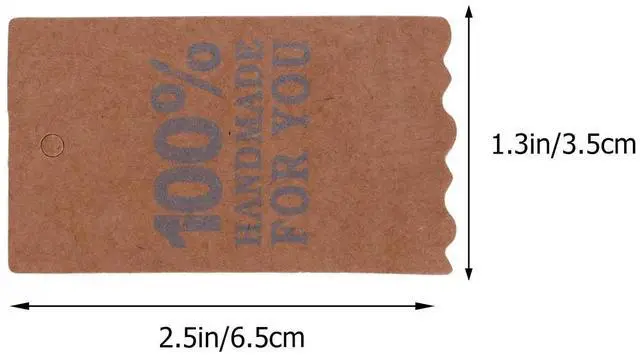 Alt view image 2 of 3 - 1Set Handmade Brown Kraft Paper Hangtags with Twine Pre-Punched Durable Gift Tags for Christmas Wedding Birthday Clothing Price