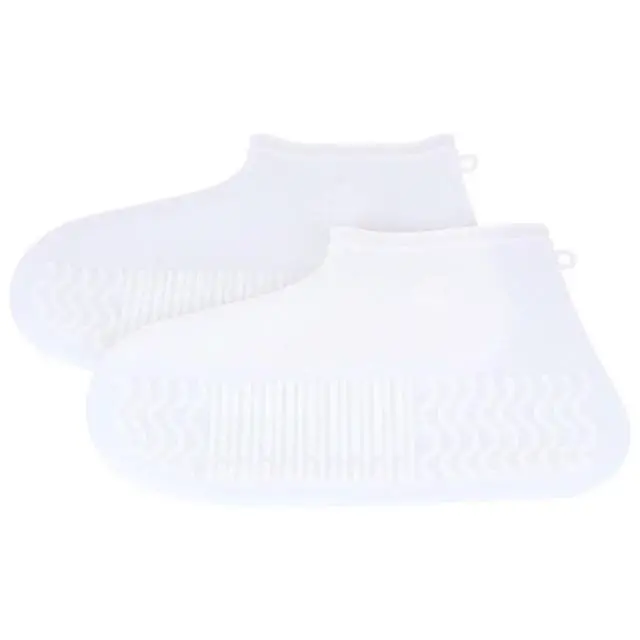 Alt view image 2 of 3 - 2Pcs Kids Rainproof Shoe Covers Waterproof Overshoes with Zipper Easy on Off Wear-Resistant Non-Slip Soles Lightweight Rain