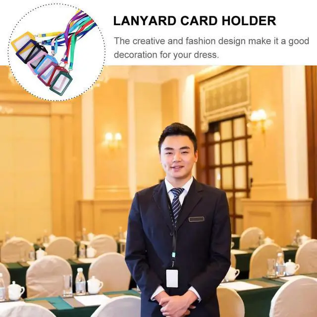 Alt view image 3 of 3 - 8Pcs Lanyard Work Cards Holder Featuring Double-Sided Transparent Design Premium Protection Easy Insert Remove for Id