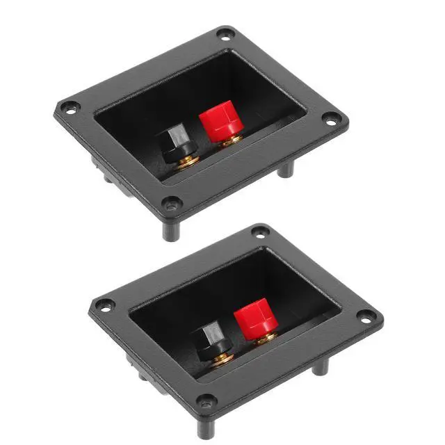 Alt view image 2 of 3 - 2Pcs Speaker Binding Post Terminal Cup for Stage Audio Boxes Secure Connection Easy Identification Red Black Posts 9.2x8.0cm ABS