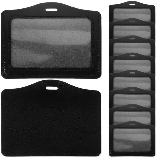 Main image of 10Pcs Clear Name Badge Holders Horizontal Card Sleeve Protective Covers for Trading Game Cards Id Holder Transparent