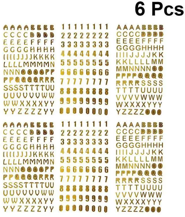Main image of 6 Sheets Premium Eco Friendly Self Adhesive Alphabet Number Stickers for Kids Crafting Classroom Home Decoration DIY Decals