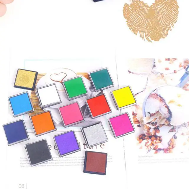 Alt view image 2 of 3 - 1Set 15 Colors Safe Washable Finger Inkpad Easy Hand Clean Kids Art Supplies for DIY Crafts Finger Painting Wall Decoration