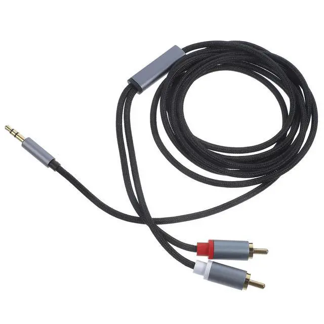Alt view image 2 of 3 - 2M Aux Cable 3.5mm Stereo Audio Cable Dual Lotus Line Splitter for phones Tablets Amplifiers TV Vcr Media Players Clear