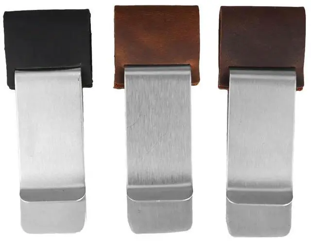 Alt view image 3 of 3 - 3Pcs Stainless Steel Pen Holder Set Horsehide Cover Easy Carry Pen Organizer for School Office Diary Notebook Journal