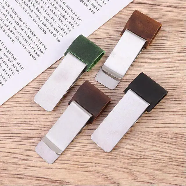 Alt view image 2 of 3 - 3Pcs Stainless Steel Pen Holder Set Horsehide Cover Easy Carry Pen Organizer for School Office Diary Notebook Journal