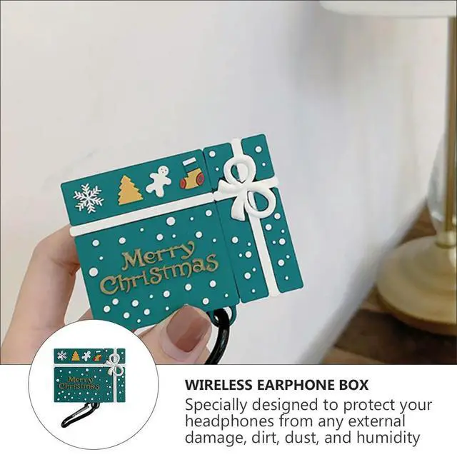 Alt view image 2 of 3 - Christmas Themed Headphone Case for and 2 Protective Dustproof Earphone Cover Sturdy Buckle Design