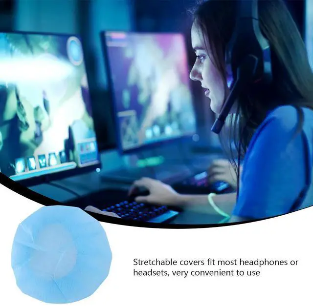 Alt view image 3 of 3 - 100Pcs Comfortable Breathable Headphone Protector Covers Disposable Hygienic Headset Sleeves for Shared Use Travel Home Office
