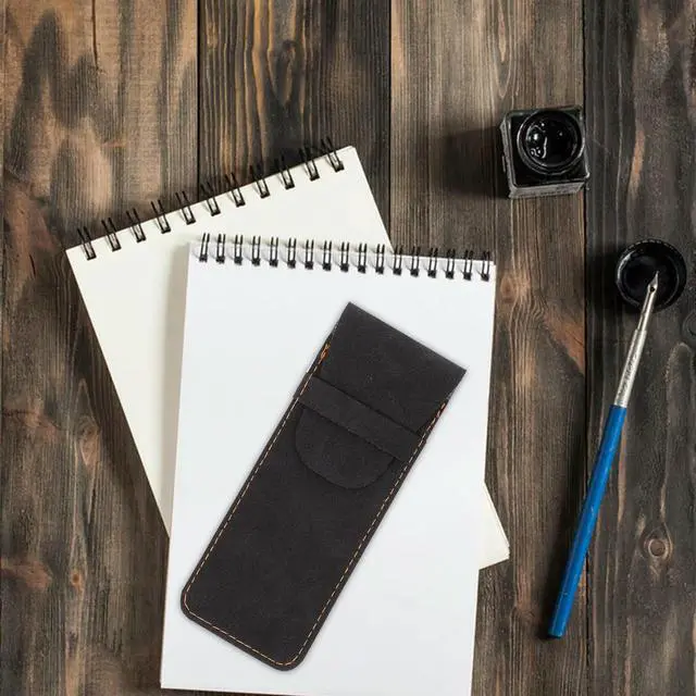 Main image of 2Pcs Fine Detail Pen Protective Pouch Simple Design PU Pen Sleeve for Two Stylus Writing Pens Office University Daily Use