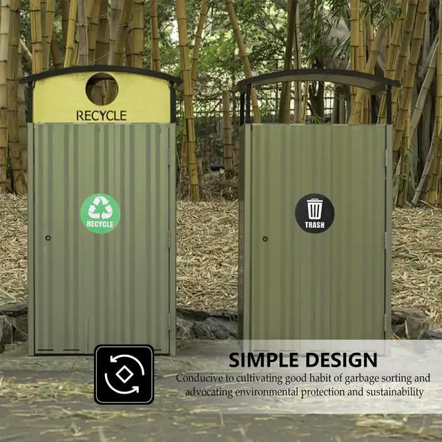 Alt view image 3 of 3 - 12Pcs Self-Adhesive Garbage Classification Stickers PVC Recycling els for Trash Can Waste Sorting for Home Office School