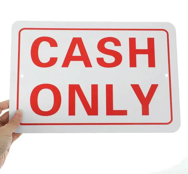 Main image of Sign For Business Retail Store Wall Mount No Checks No Credit Card Cash Durable Lightweight High Hardness Pre