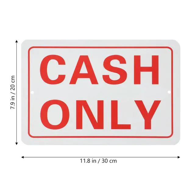 Alt view image 3 of 3 - Sign For Business Retail Store Wall Mount No Checks No Credit Card Cash Durable Lightweight High Hardness Pre