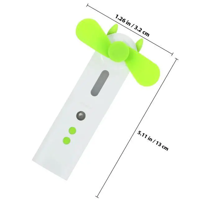 Alt view image 2 of 3 - USB Mini Humidifying Fan Green Rechargeable Mist Spray Cooler Fan ABS Plastic Quiet Silent