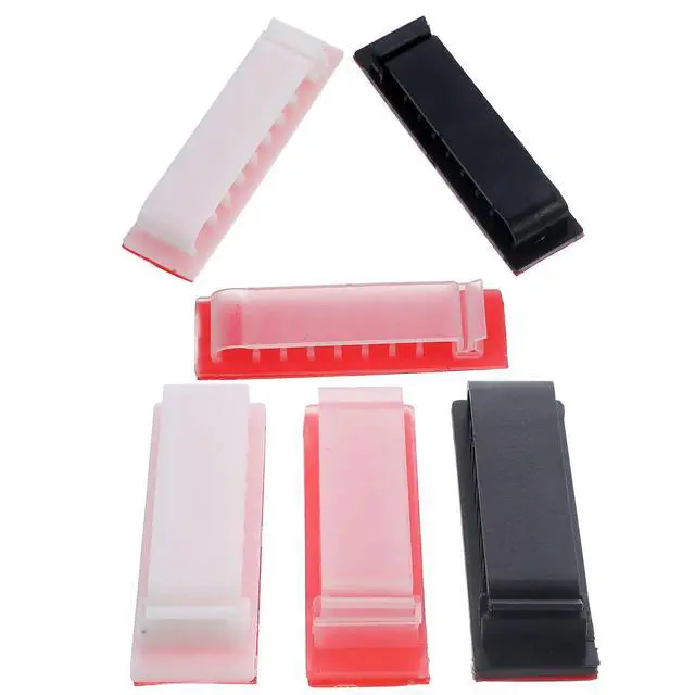 Alt view image 3 of 3 - 6Pcs Wall Cable Holder Clips Adhesive Cord Organizer for Home Office Study Car Smooth Edge Reusable Wire Management Organizer