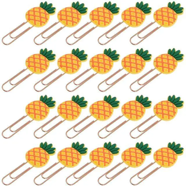 Main image of 20Pcs Avocado Themed Silicone Paper Clip Bookmarks Fun Decorative Bookmark Set for Study Work Scrapbooking Calendar Notebook