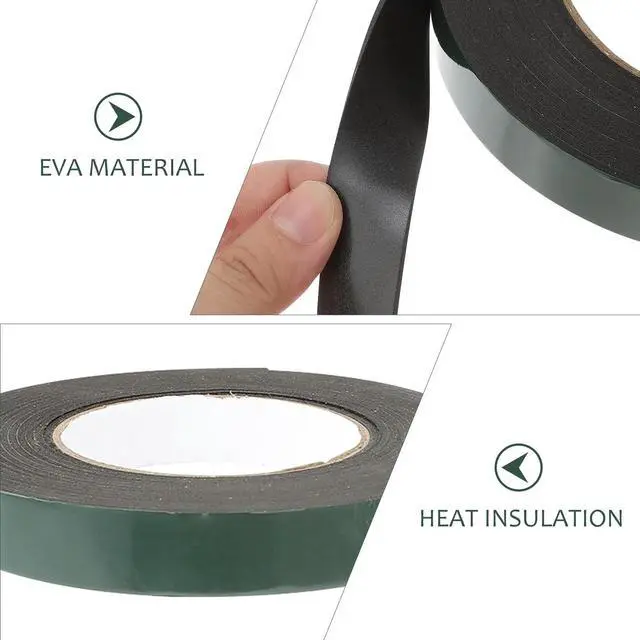 Alt view image 2 of 3 - 3 Rolls Eva Double-Sided Foam Tape Shock Absorption Seal Strip for Door Window Furniture Trim Adhesive Tape Sound Insulation