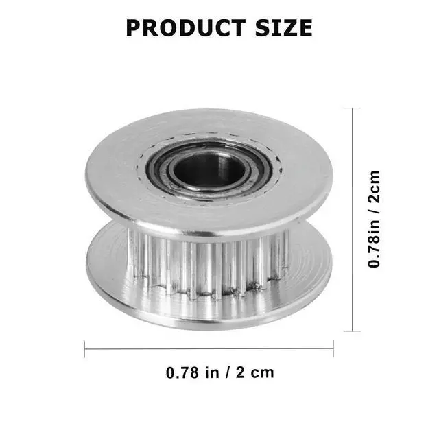 Alt view image 3 of 3 - 5Pcs 2Gt Aluminum Synchronous Idler Pulley 20 Teeth 5Mm Shaft Hole 6Mm Timing Belt Compatible with 3D Printer Linear Actuator