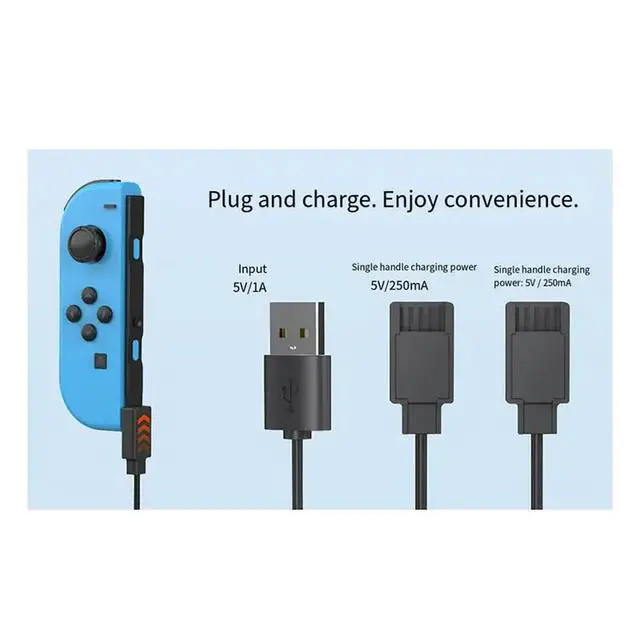 Alt view image 3 of 3 - For Switch For Joycon Controller USB Cable 2 In 1 Travel Charging Cables Charging Cord For Switch Contr