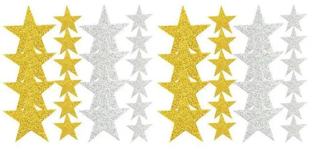 Main image of 300Pcs Large Glitter Star Stickers Eva Foam Easy Peel Stick Remove No Residue for School Projects Crafts Festive Party