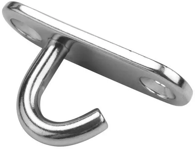 Main image of 6 Pack Stainless Steel Ceiling Hooks M5 Oval Open Hooks Pad Eye Plate Anchor Screw Wall Mount Hook for Plant Basket