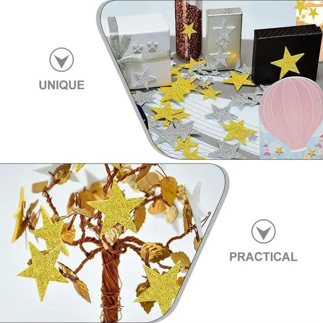 Alt view image 3 of 3 - 300Pcs Large Glitter Star Stickers Eva Foam Easy Peel Stick Remove No Residue for School Projects Crafts Festive Party