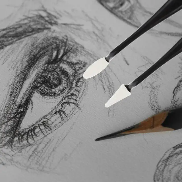 Alt view image 3 of 3 - 4Pcs Sponge Eraser Blending Stumps Set Sketch Drawing Tool Kit for Artists Painters Smudge Blend Shade Highlight Shadows Drawing