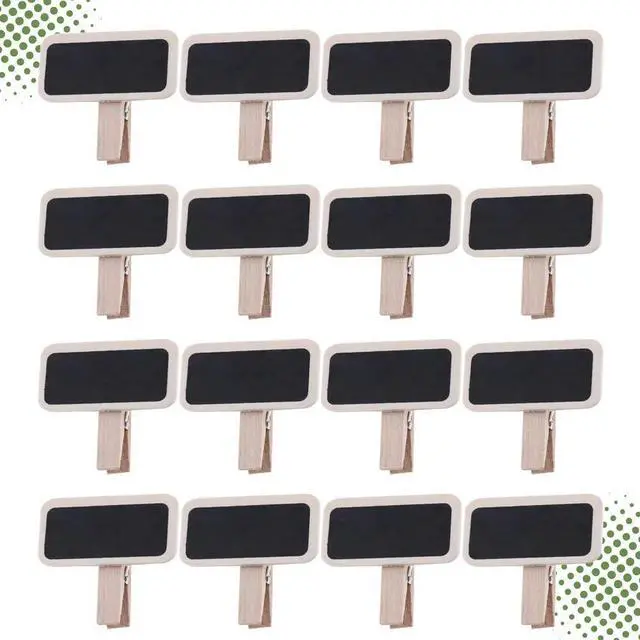 Main image of 50Pcs Small Blackboard Wooden Clips Rectangular Mini Chalkboard Memo Board for eling Gifts Reminders Restaurants Christmas