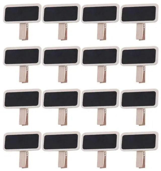 Alt view image 2 of 3 - 50Pcs Small Blackboard Wooden Clips Rectangular Mini Chalkboard Memo Board for eling Gifts Reminders Restaurants Christmas