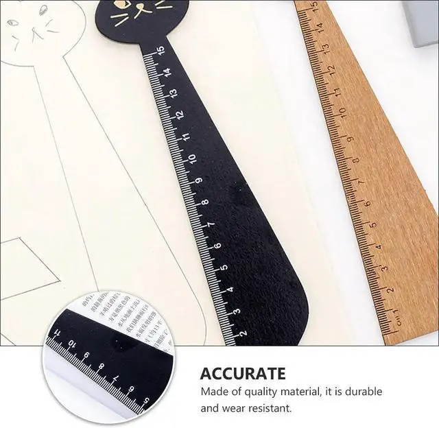 Alt view image 2 of 3 - 6Pcs Cartoon Cat Ruler Wooden Straight Measuring Tool with Precise Scale for Students Kids School Stationery Drawing Learning