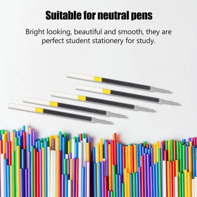 Alt view image 3 of 3 - 60Pcs Neutral Pen Refills Gel Ink Smooth Flow Fine Point Leak Resistant PP Refill Replacements for Study Drawing Gift Stationery