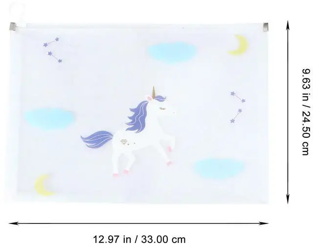 Alt view image 2 of 3 - 4Pcs High-A4 File Bag Cartoon Design Waterproof Zipper Document Pouch Stationery Bag for Students Kids
