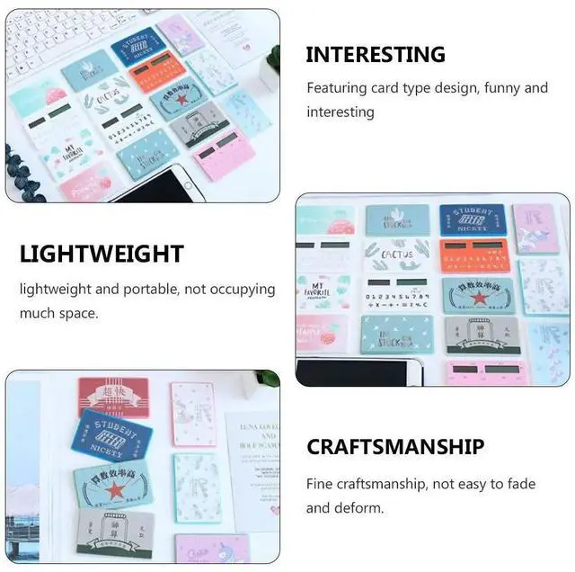 Main image of 2Pcs Solar Energy Calculator Calculator Kids Student Gift Lightweight Type Design Fun Pet Material Stationery