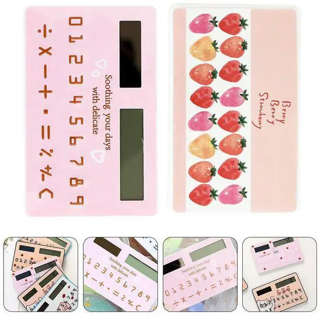 Alt view image 2 of 3 - 2Pcs Solar Energy Calculator Calculator Kids Student Gift Lightweight Type Design Fun Pet Material Stationery