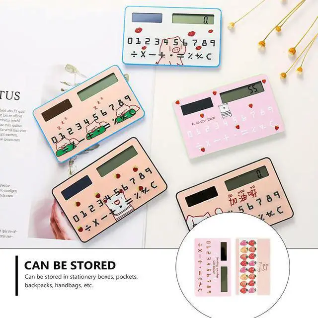 Alt view image 3 of 3 - 2Pcs Solar Energy Calculator Calculator Kids Student Gift Lightweight Type Design Fun Pet Material Stationery