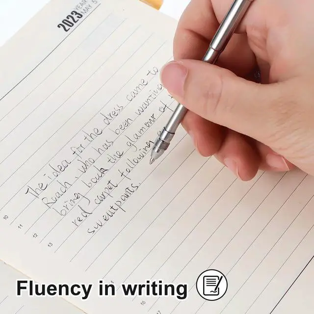 Alt view image 3 of 3 - Pocket Pen Keychain Stainless Steel Telescoping Retractable Mini Ballpoint Writing Tool Smooth Accessory with Refills