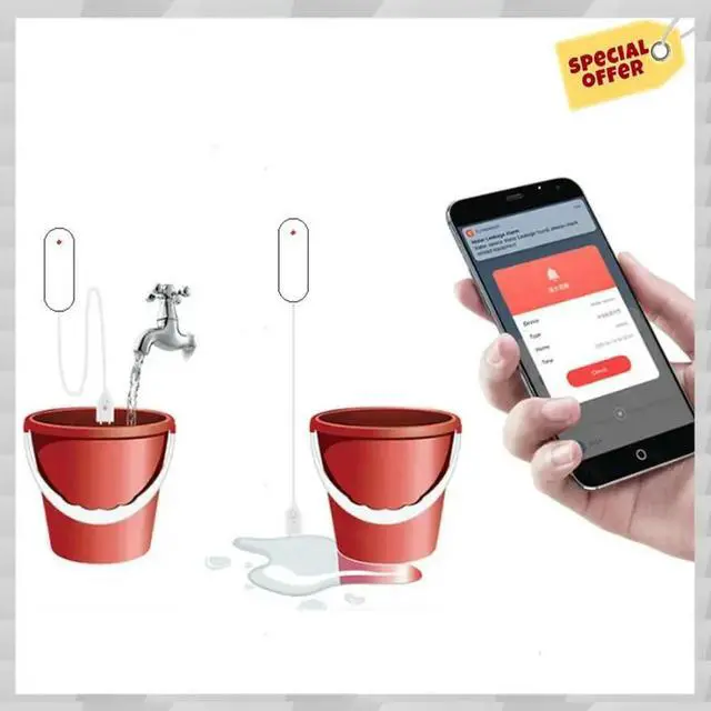 Alt view image 2 of 3 - Home Zigbee Water Leak Detector Compact Flood Sensor Alarm For Leakage Detection