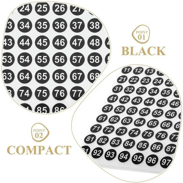 Alt view image 3 of 3 - 50 Sheets Waterproof Digital Number Stickers Round Adhesive Number els for Envelopes Gift Wraps DIY Crafts Classification