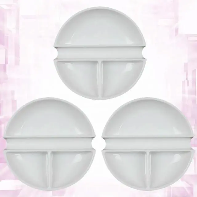 Main image of 3Pcs Safe Premium Plastic Paint Trays Palette Set Space Saving for Artists Students Kids Painting Drawing Color