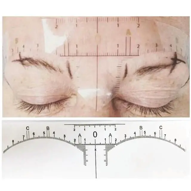 Alt view image 3 of 3 - 100Pcs Professional Eyebrow Ruler for Microblading Brow Shaping Symmetrical Placement Accurate Measurement