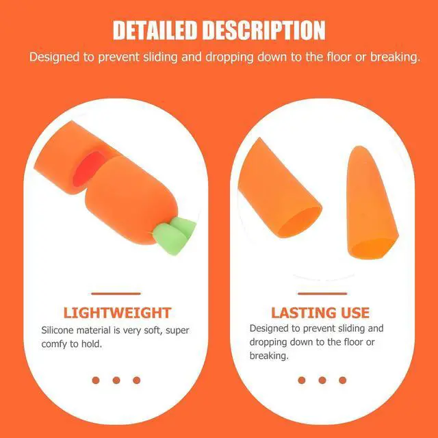 Main image of Carrot Silicone Stylus Sleeve Cover Orange Ergonomic Grip Compatible Pencil 1 Anti-Slip Protective Cover Reduce Wrist