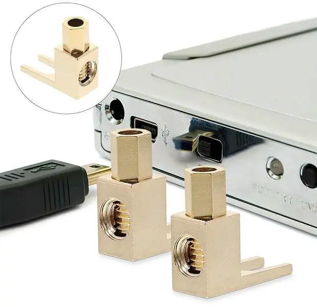 Main image of 4Pcs L Shape Speaker Connectors Right Angle Banana Plug Clips for Speaker Wire Spade Connector Adapter Audio System Upgrade