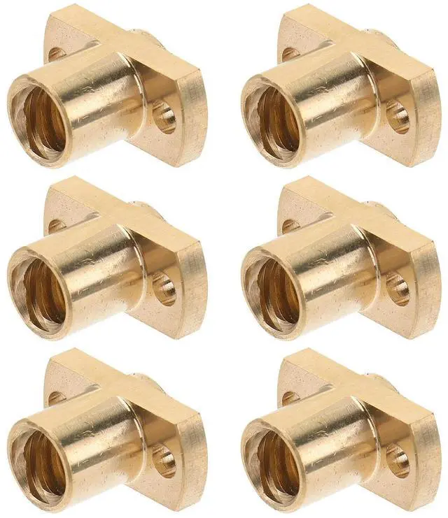 Main image of 6Pcs 3D Printer Lead Screw Nut T8 Trapezoidal Brass High Hardness Copper T8 Nut for Stepper Motor Machine Tool Rails