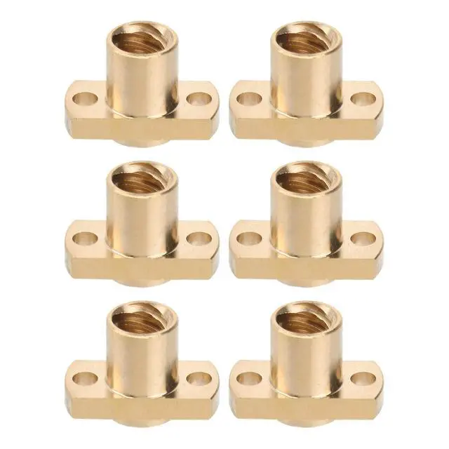 Alt view image 3 of 3 - 6Pcs 3D Printer Lead Screw Nut T8 Trapezoidal Brass High Hardness Copper T8 Nut for Stepper Motor Machine Tool Rails