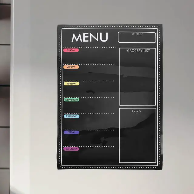 Alt view image 3 of 3 - Magnetic Menu Meal Board for Fridge Dry Erase Weekly Dinner Planner with 9 Blank Sheets Kitchen Fridge Magnet Household Meal