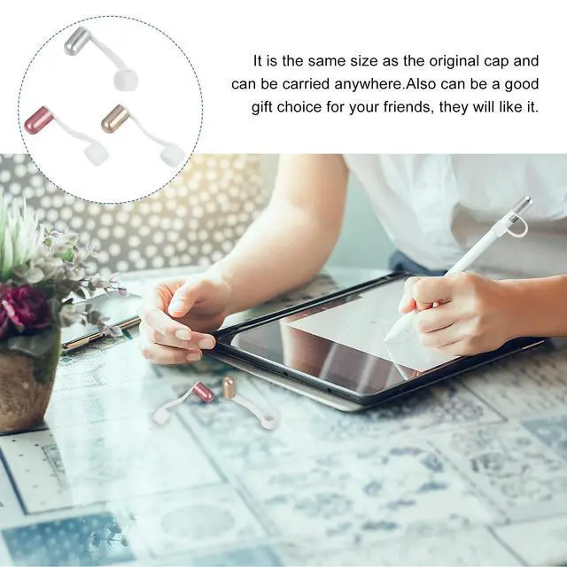Alt view image 3 of 3 - 3Pcs Stylus Pen Cover Case Silicone Stylus Protector Nib Tip Cap Compatible with Pencil Anti-Lost Smooth Hard Dust